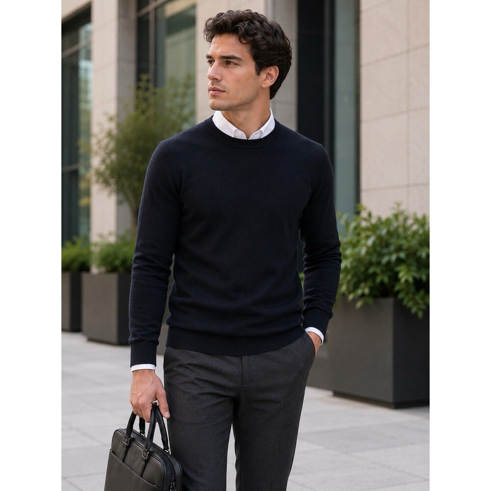 Express Men’s Size XS Black Sweater Slim Fit Crew Neck Pullover  Soft New NWT